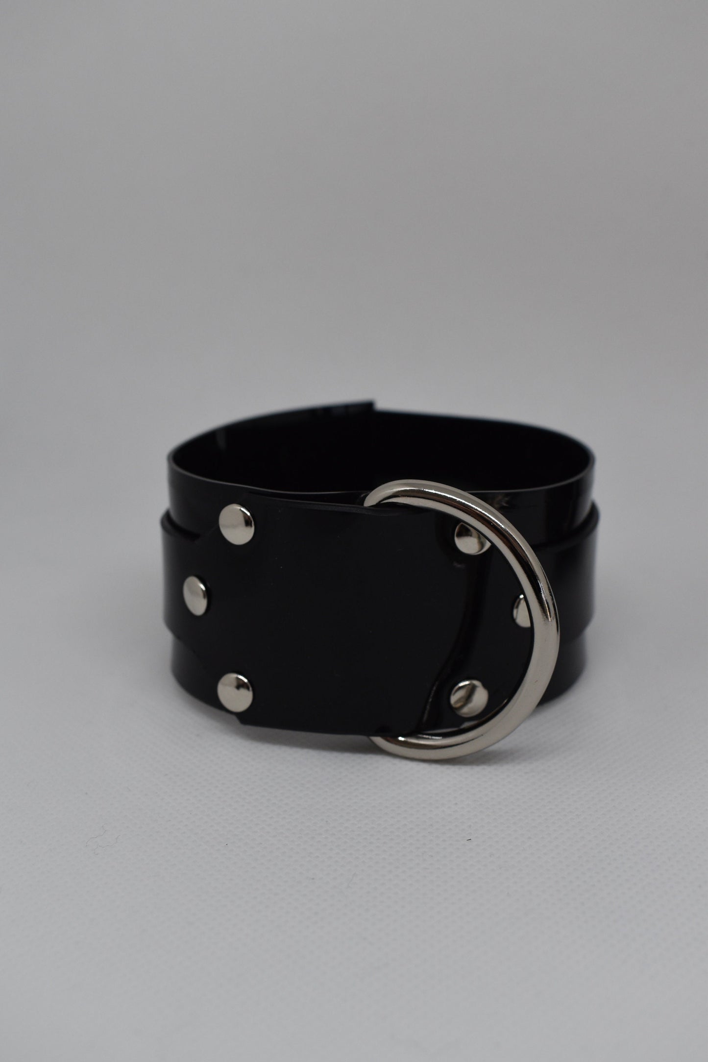 Black PVC bondage cuff set x4 hand and feet HEAVY DUTY