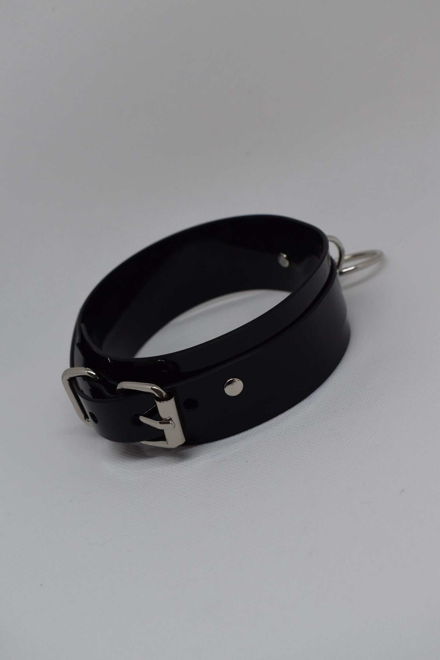 Black PVC bondage cuff set x4 hand and feet HEAVY DUTY