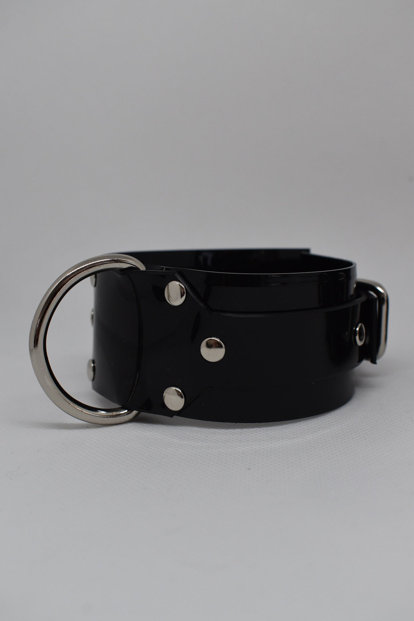 Black PVC bondage cuff set x4 hand and feet HEAVY DUTY