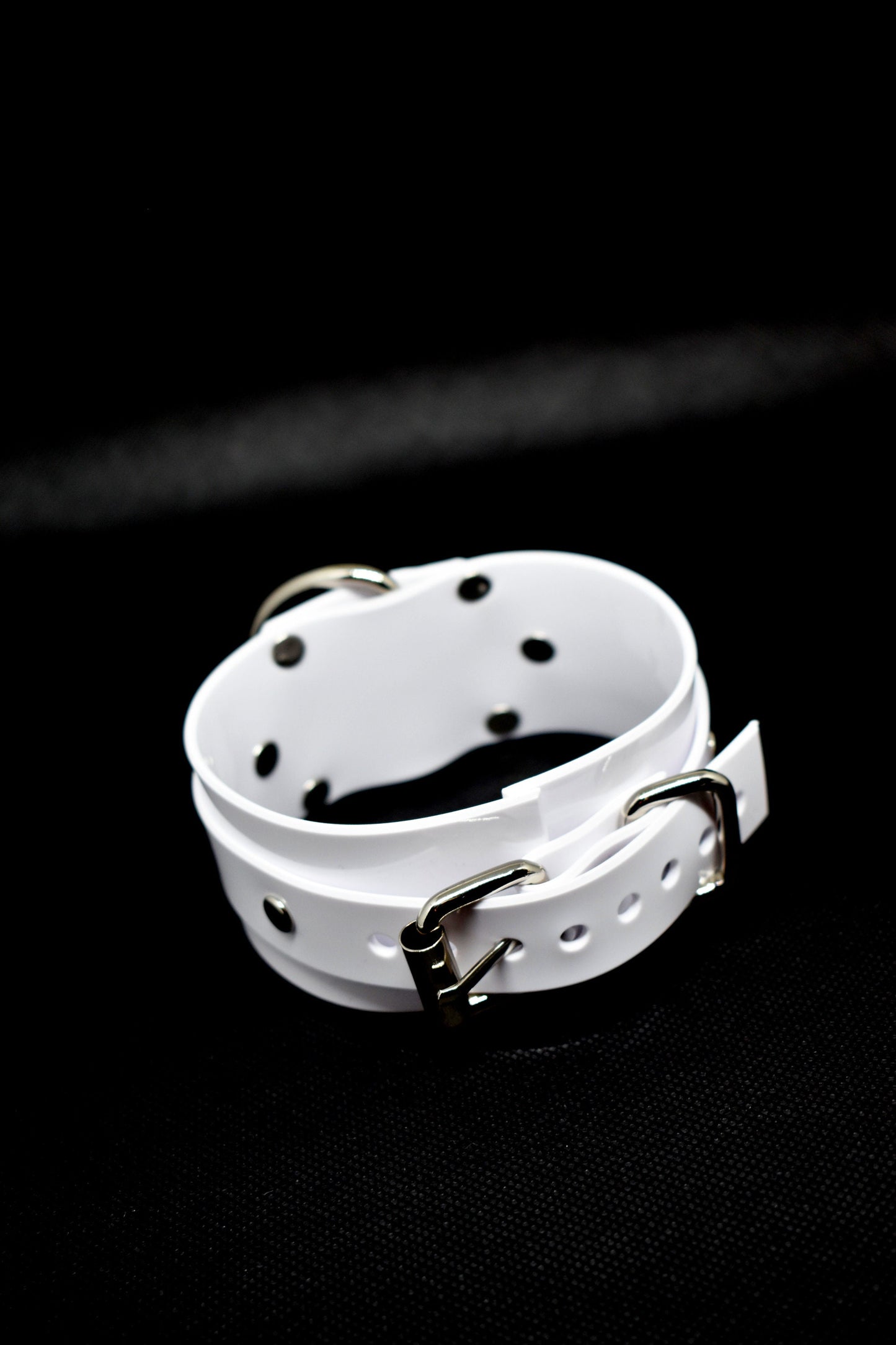 White PVC bondage cuff set x4 hand and feet HEAVY DUTY