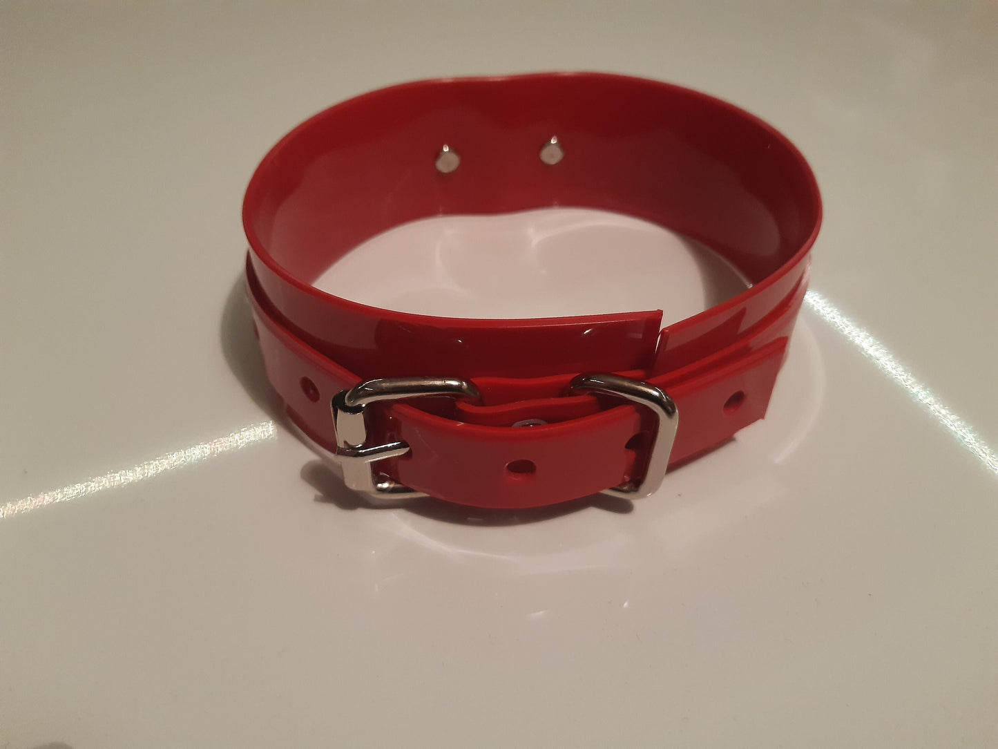 Red PVC neck collar