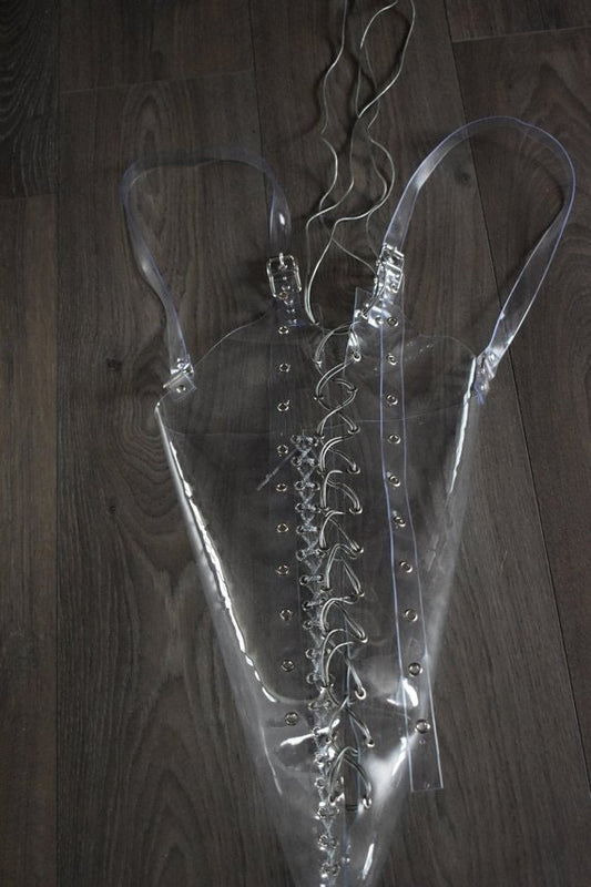 Clear PVC Armbinder, Restraints, Bondage, Shiny, Vegan friendly