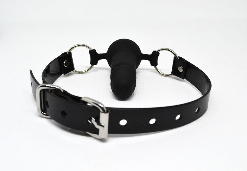Penis ballgag Silicon PVC Black strap Lockable Buckle