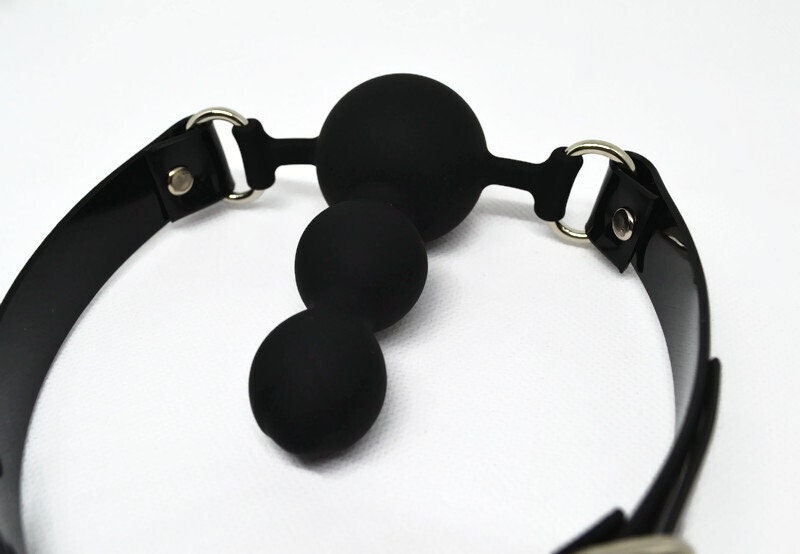 Dildo ballgag Silicon PVC Black strap Lockable Buckle