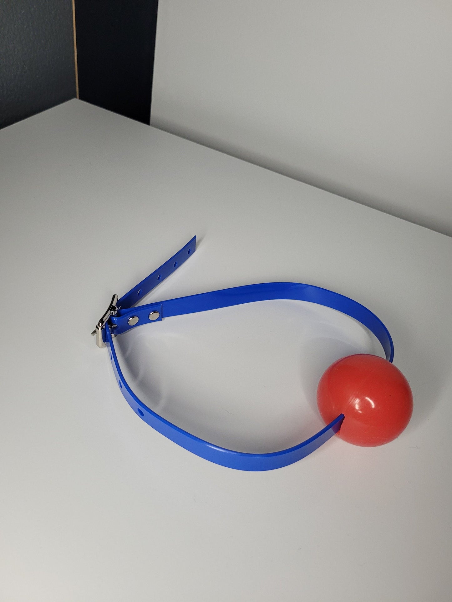 Simple Strap ballgag blue PVC - Vegan