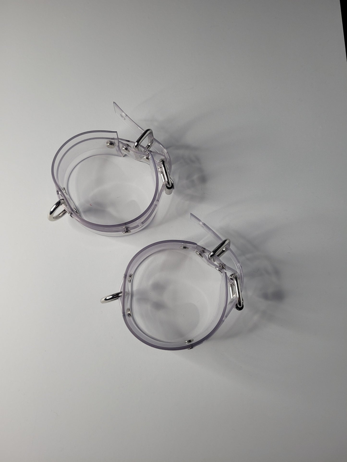 Clear PVC bondage cuff set x2 hand or feet