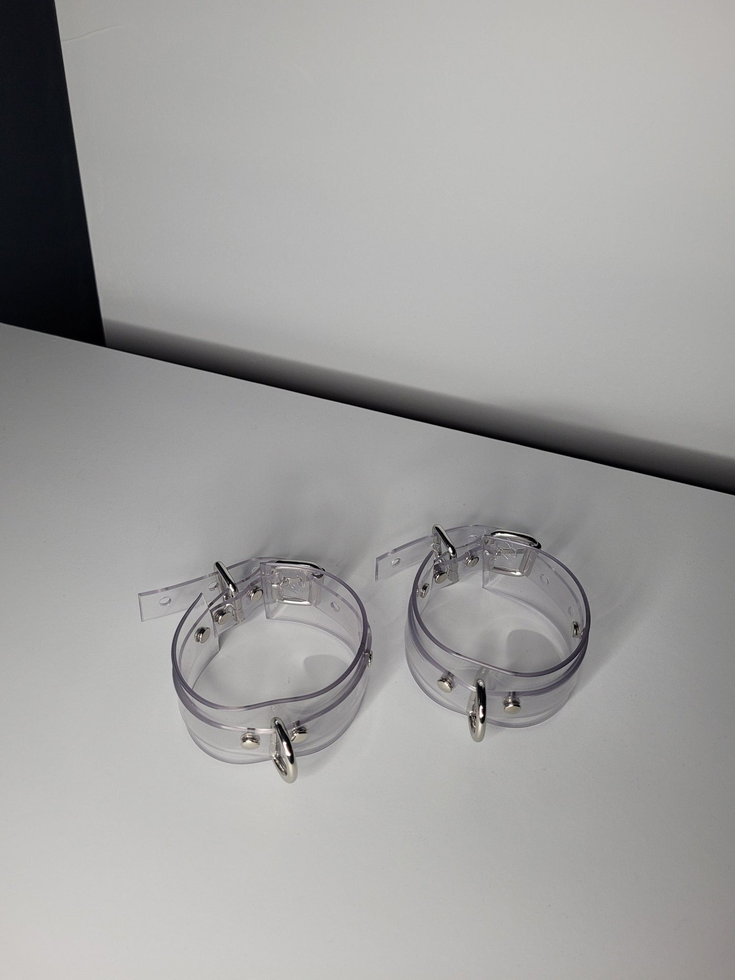 Clear PVC bondage cuff set x2 hand or feet