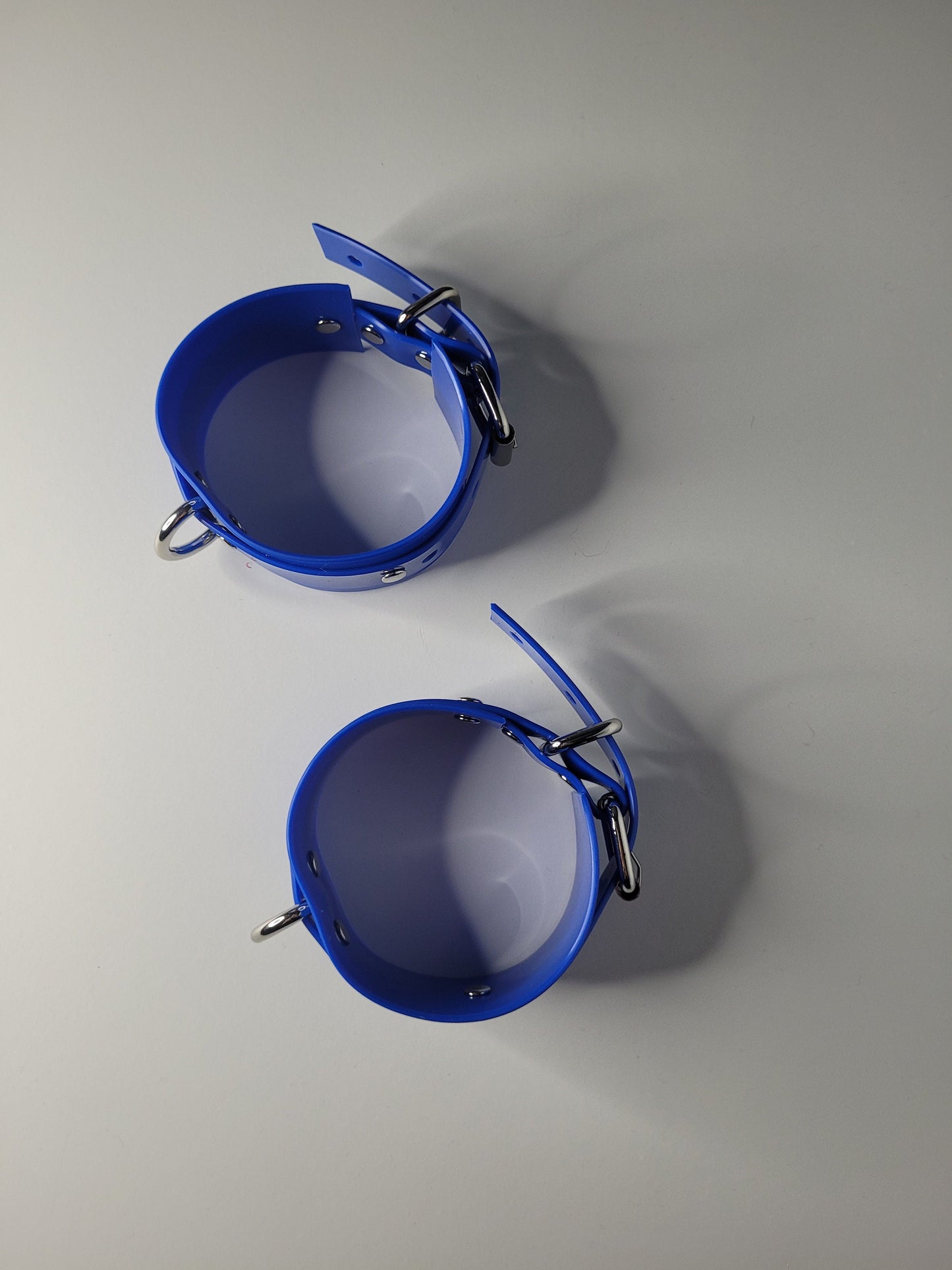 Blue PVC bondage cuff set x2 hand or feet
