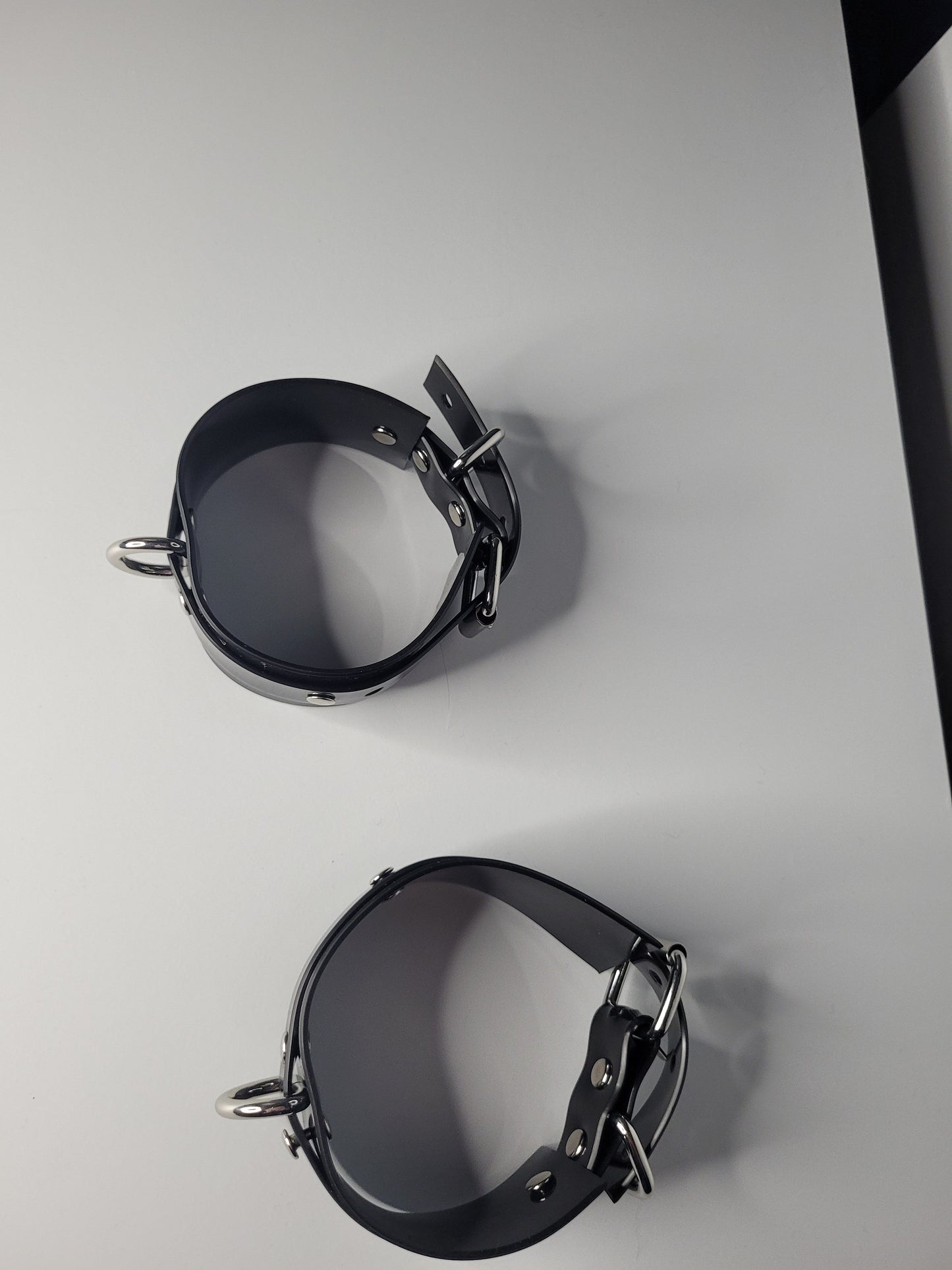 Black PVC bondage cuff set x2 hand or feet