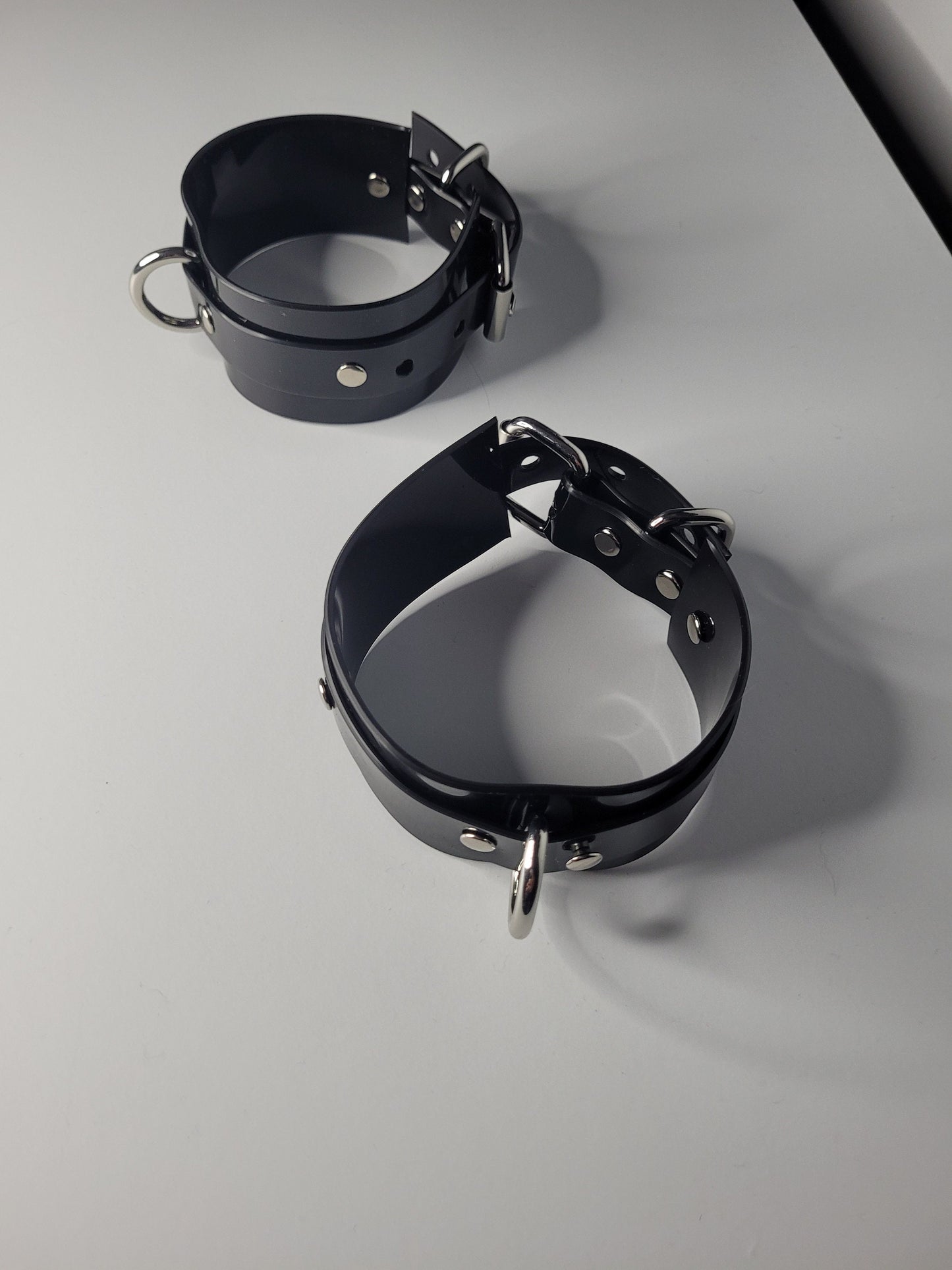 Black PVC bondage cuff set x2 hand or feet