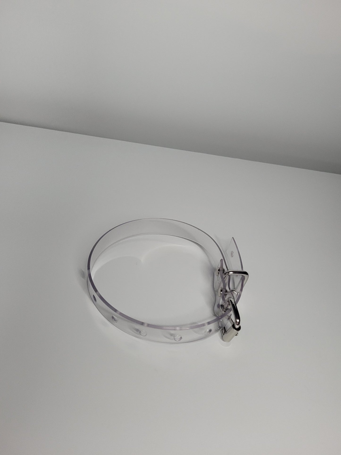 Thin  bondage belt in clear PVC