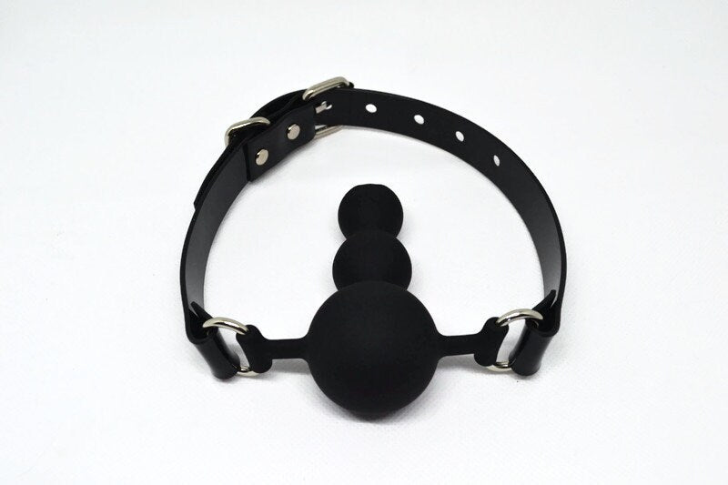 Dildo ballgag Silicon PVC Black strap Lockable Buckle
