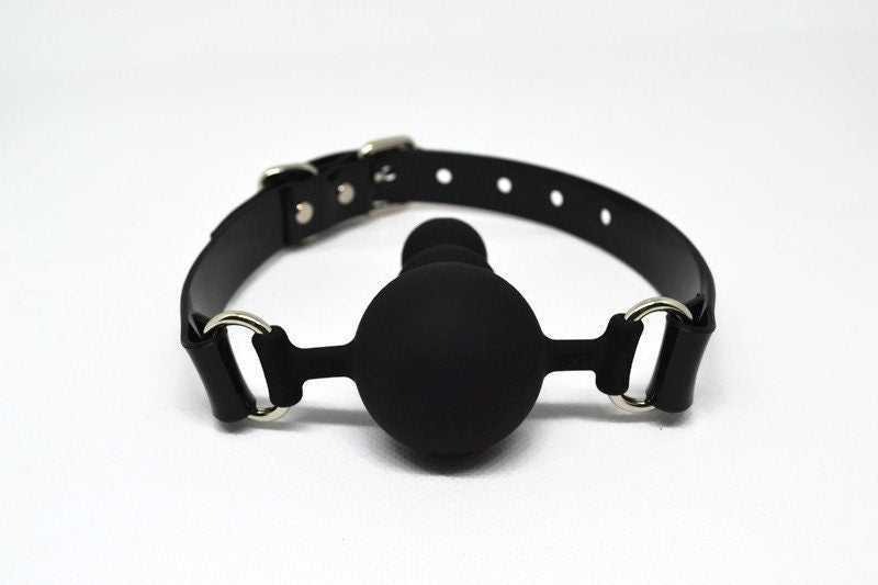 Dildo ballgag Silicon PVC Black strap Lockable Buckle