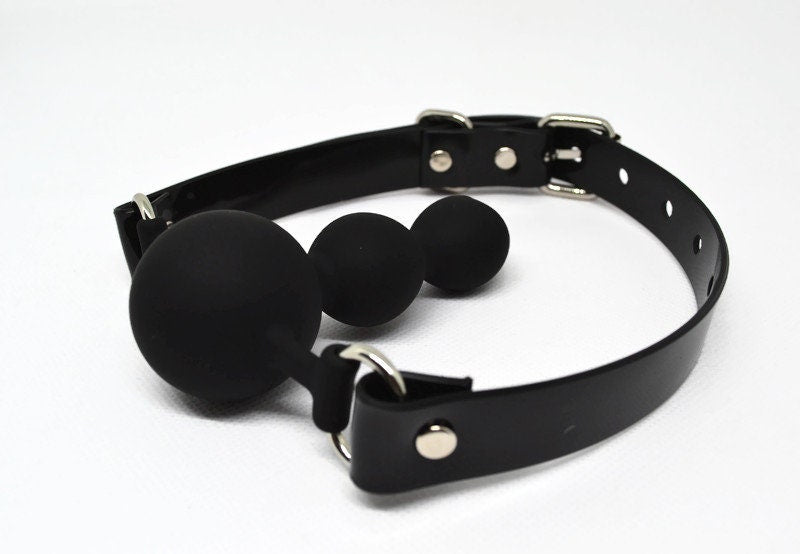 Dildo ballgag Silicon PVC Black strap Lockable Buckle