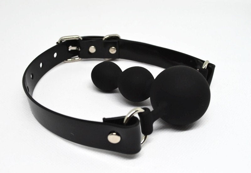 Dildo ballgag Silicon PVC Black strap Lockable Buckle