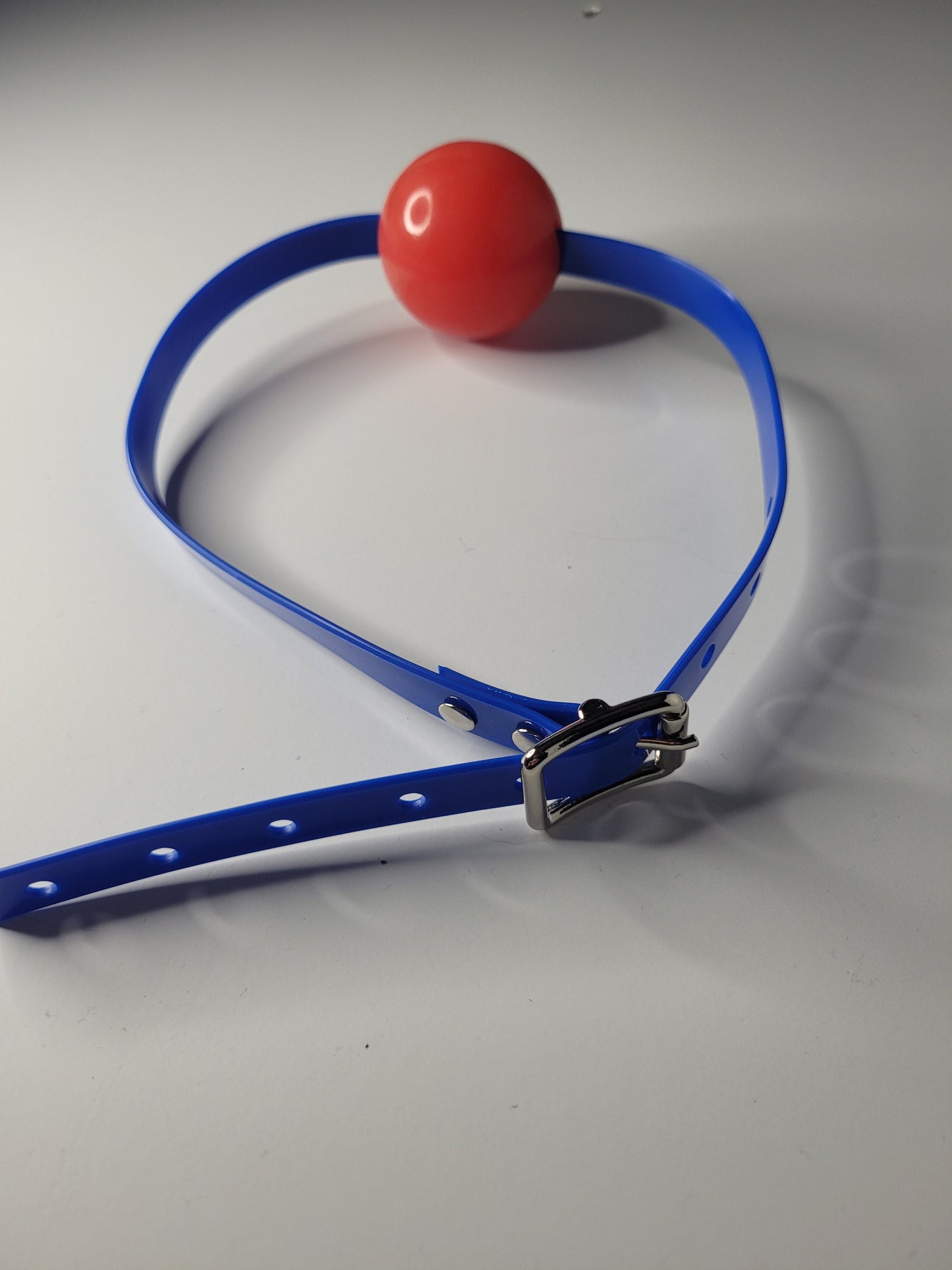 Simple Strap ballgag blue PVC - Vegan