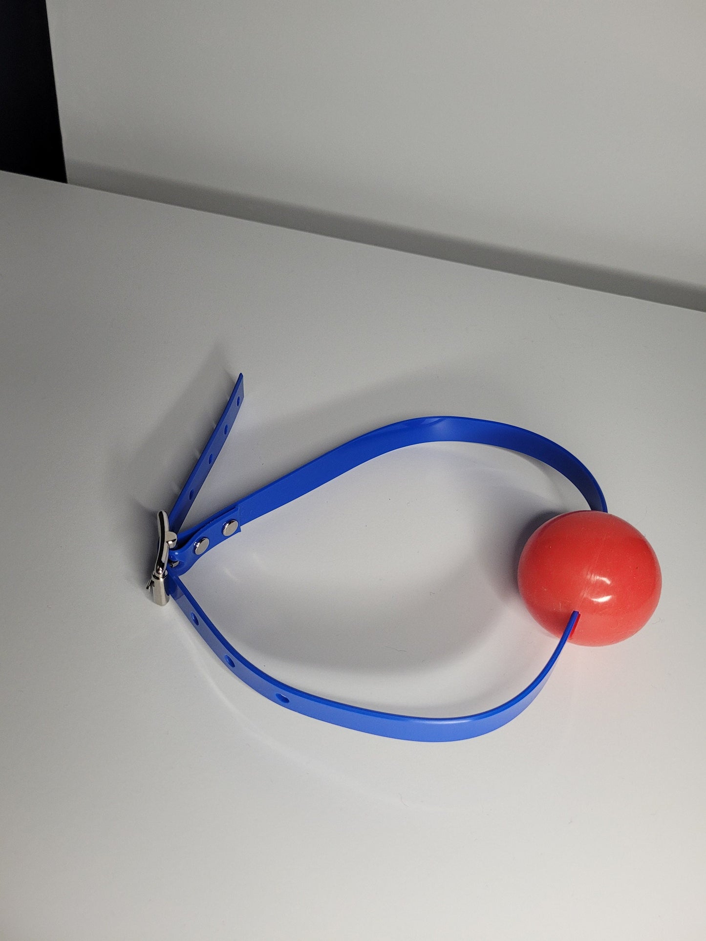 Simple Strap ballgag blue PVC - Vegan