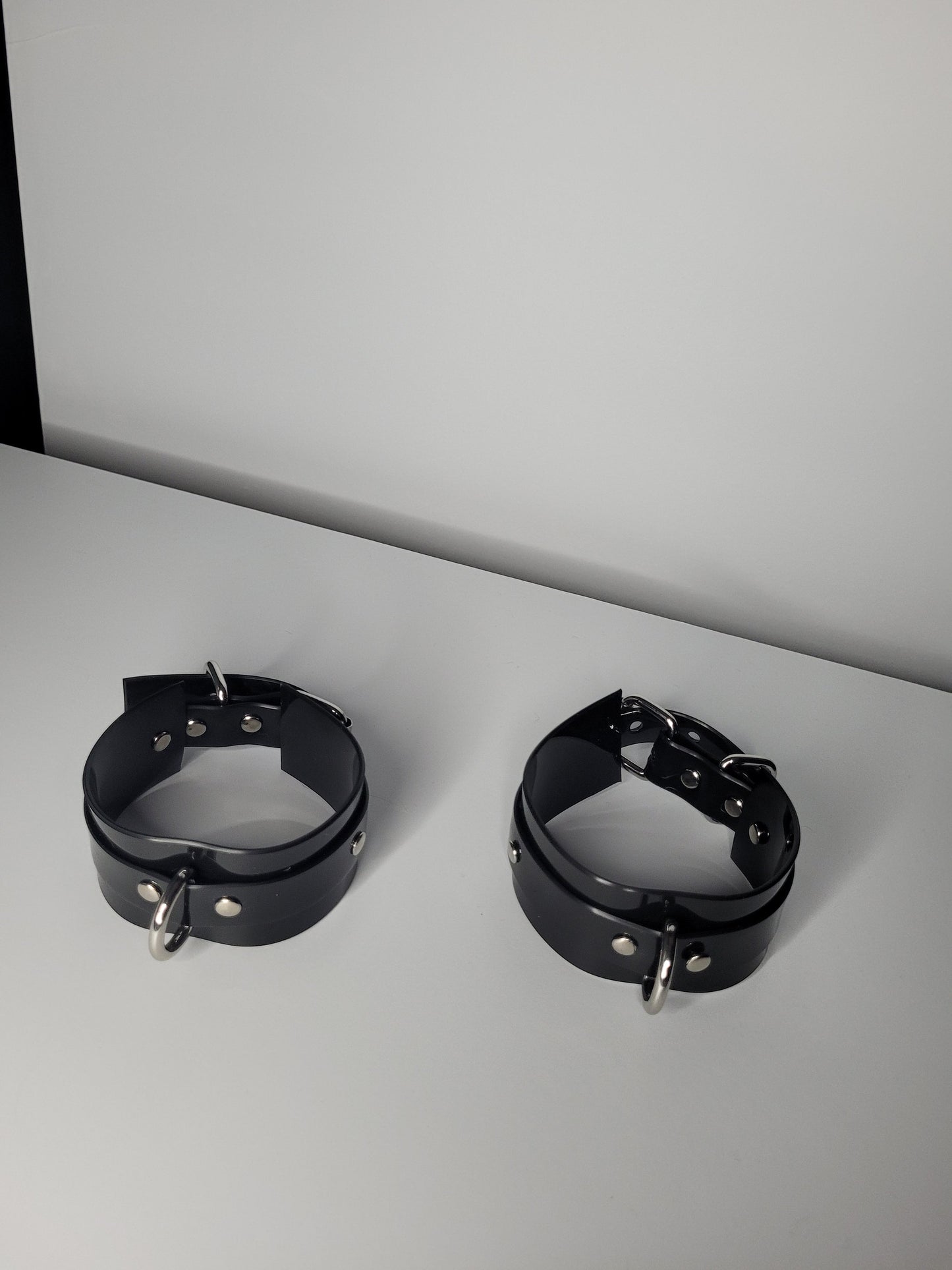 Black PVC bondage cuff set x2 hand or feet