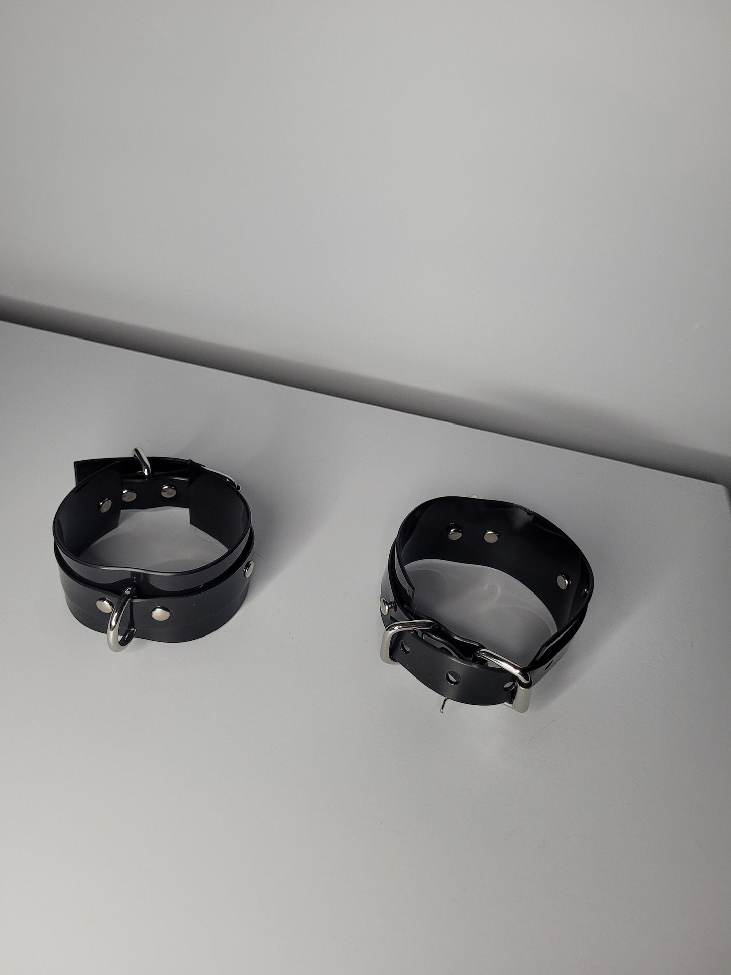 Black PVC bondage cuff set x2 hand or feet