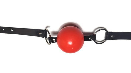 Limited Series 60 mm Red/Black silicon ball gag with PVC strap