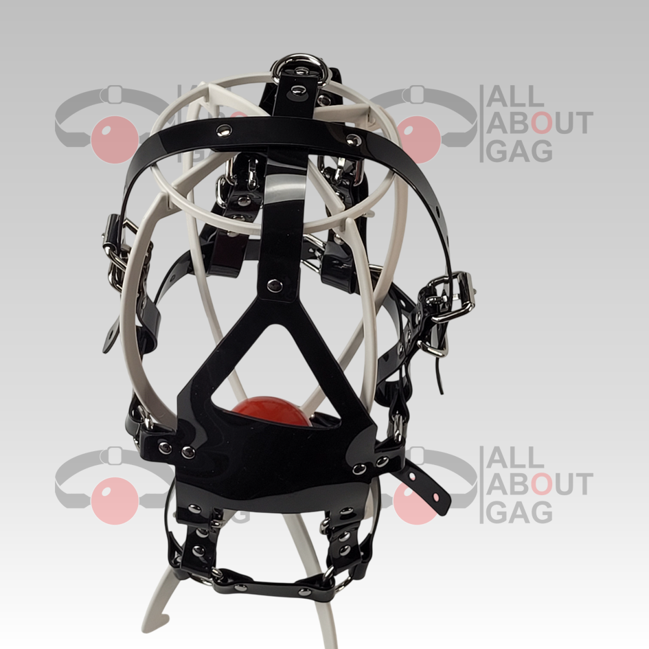 Black muzzle ballgag with PVC strap Type 2