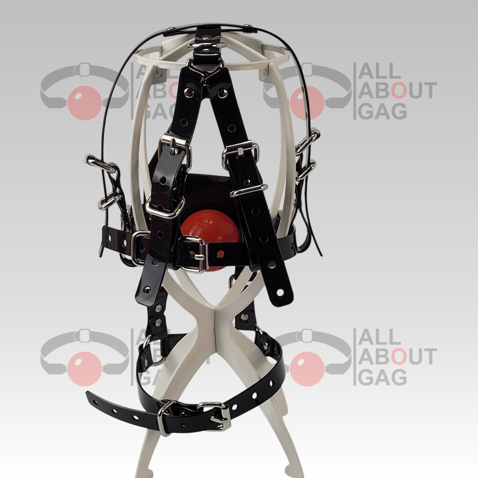 Black muzzle ballgag with PVC strap Type 2