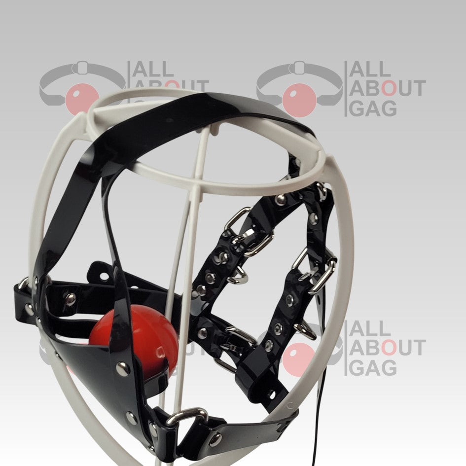Y strap muzzle ballgag Black PVC