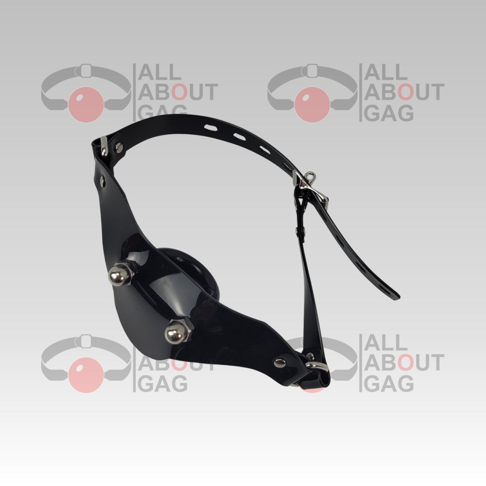 U Shape Panel Gag in black PVC – Display Model (Photo Sample) – Used