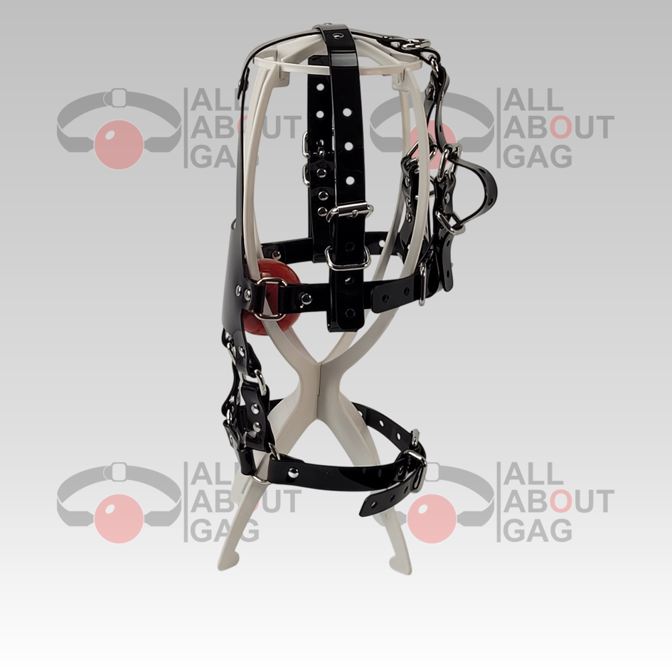 Black muzzle ballgag with PVC strap Type 2