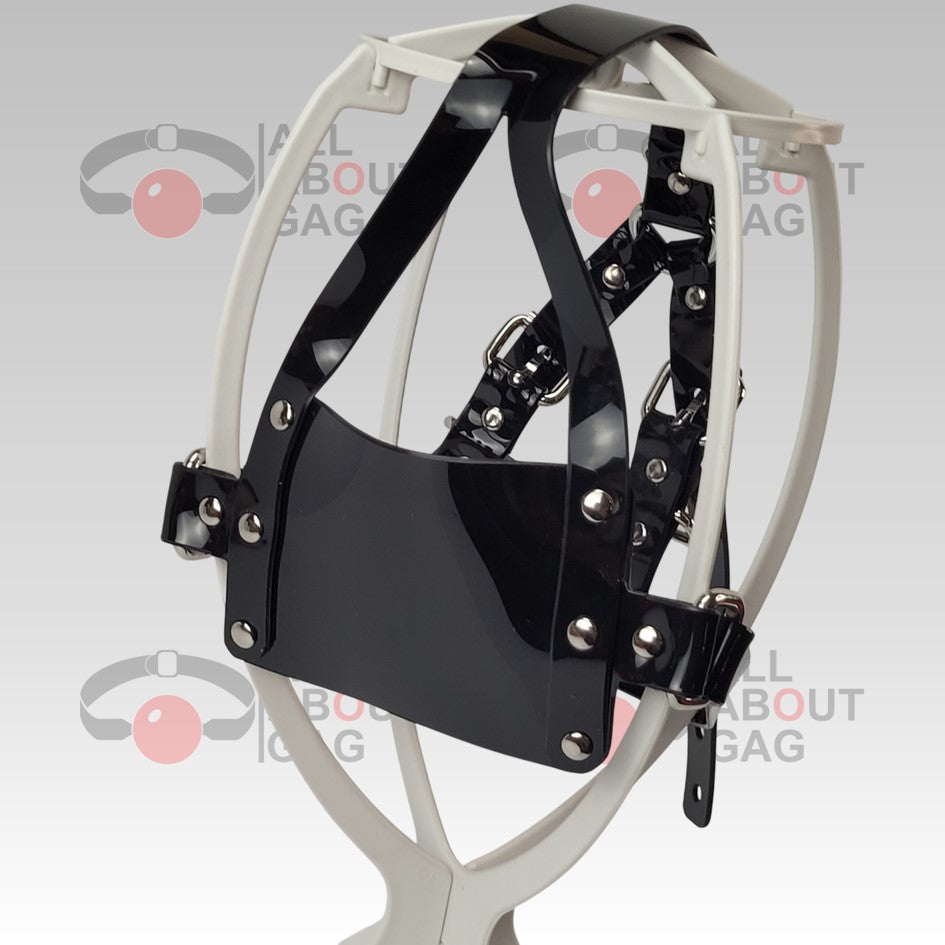 Y strap muzzle ballgag Black PVC