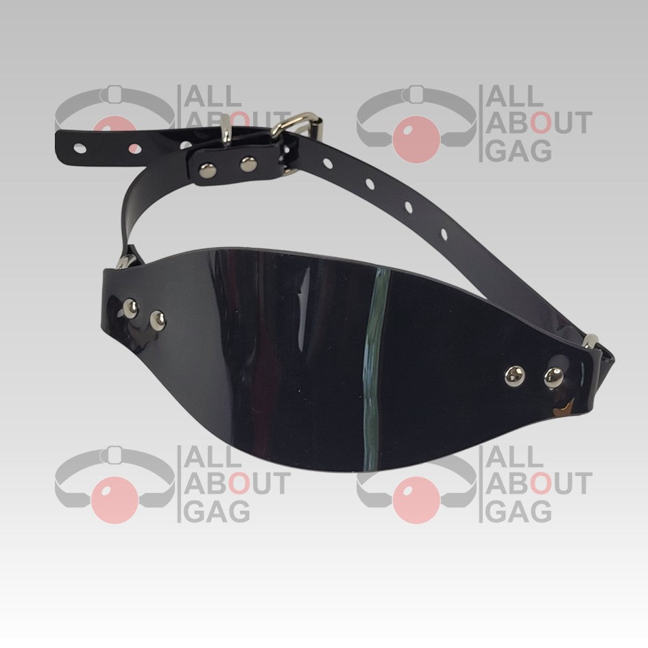 Ball Gag Panel Gag Type 2 in black PVC Ultra comfort