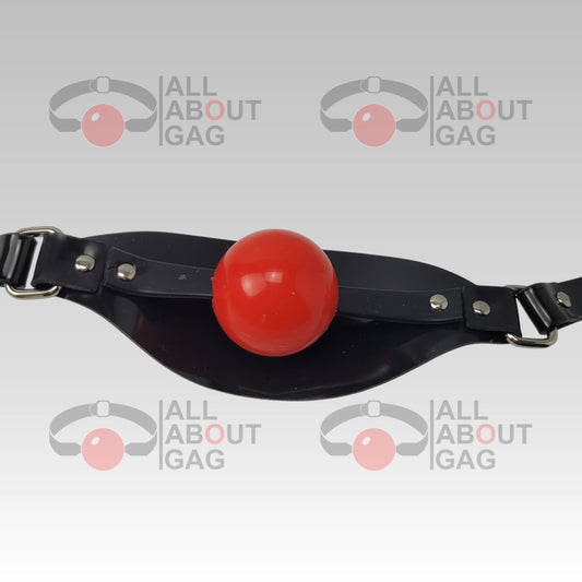 Ball Gag Silicone Panel Gag Type 2 in black PVC Ultra comfort