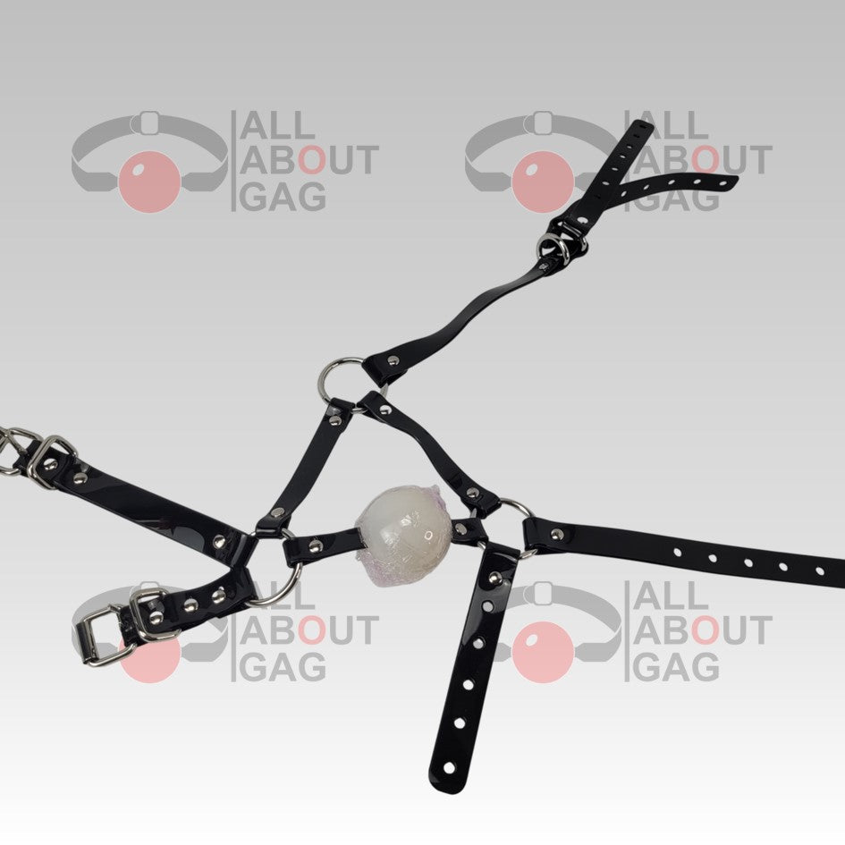 Harness ballgag type 1 in black PVC strap – Unclamed order