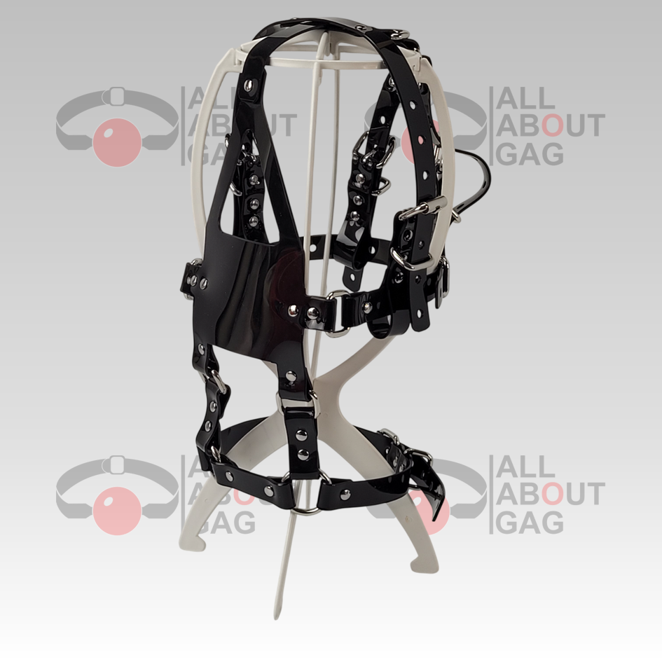 Black muzzle ballgag with PVC strap Type 2