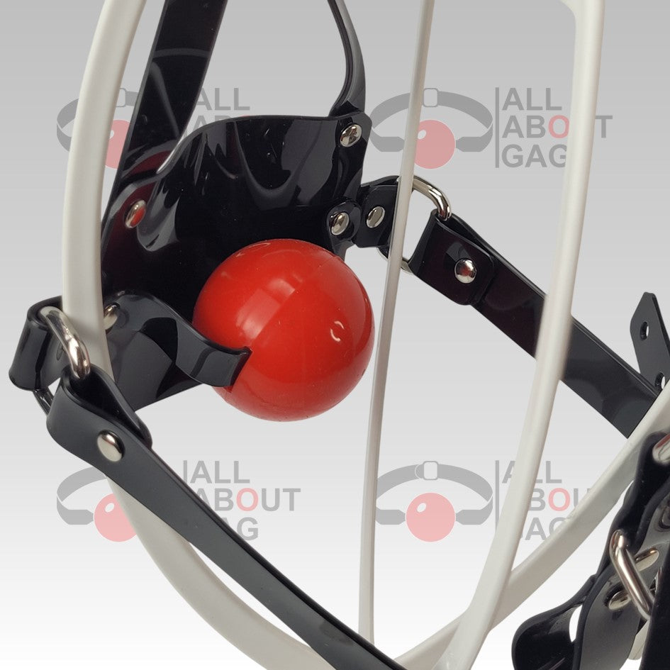 Y strap muzzle ballgag Black PVC
