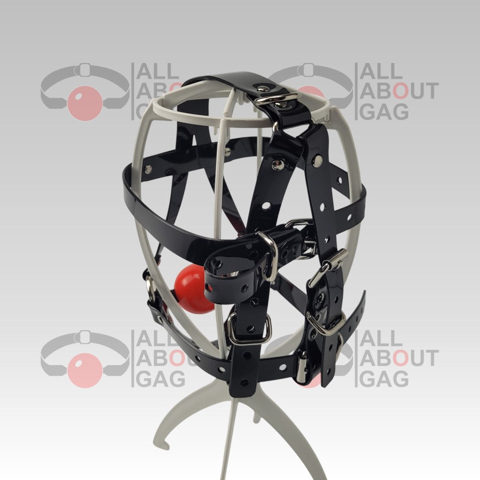 13 in 1 Harness ballgag in black PVC strap Y Strap version