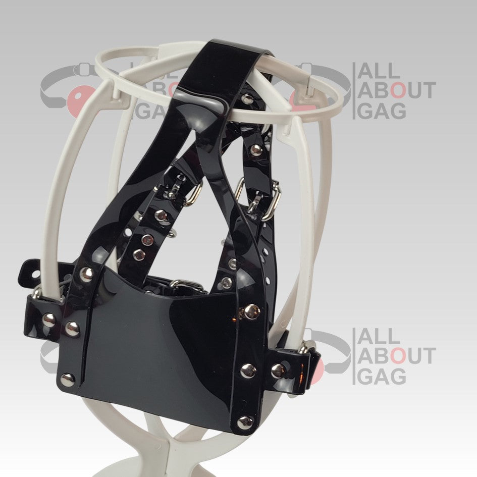 Y strap muzzle ballgag Black PVC