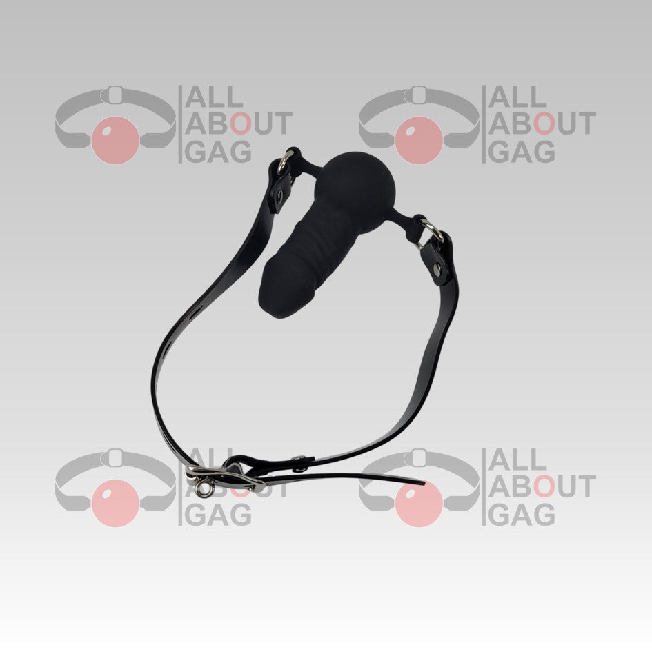Penis ballgag Silicon PVC Black strap Lockable – Display Model (Photo Sample) – Used