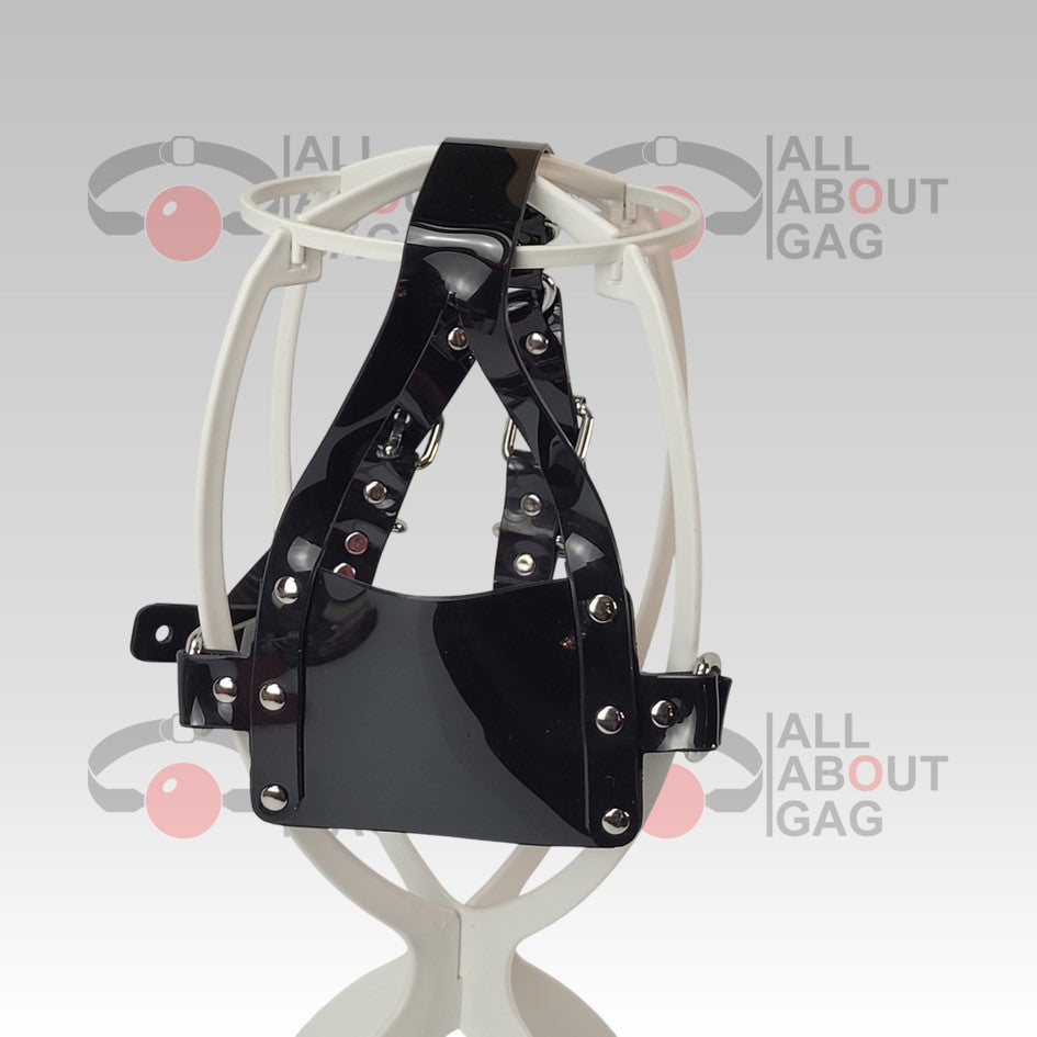 Y strap muzzle ballgag Black PVC
