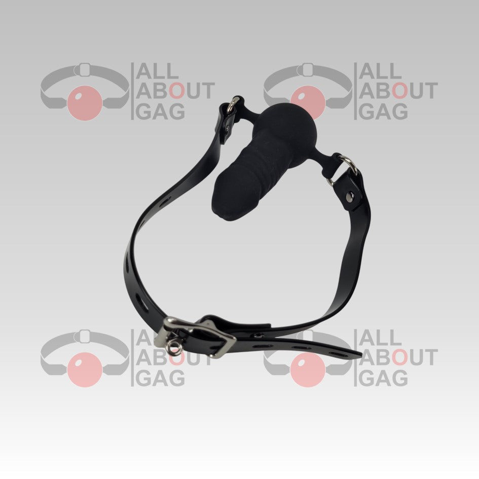 Penis ballgag Silicon PVC Black strap Lockable – Display Model (Photo Sample) – Used