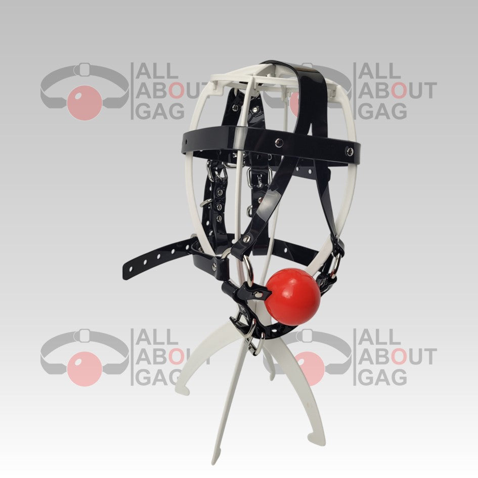 13 in 1 Harness ballgag in black PVC strap Y Strap version