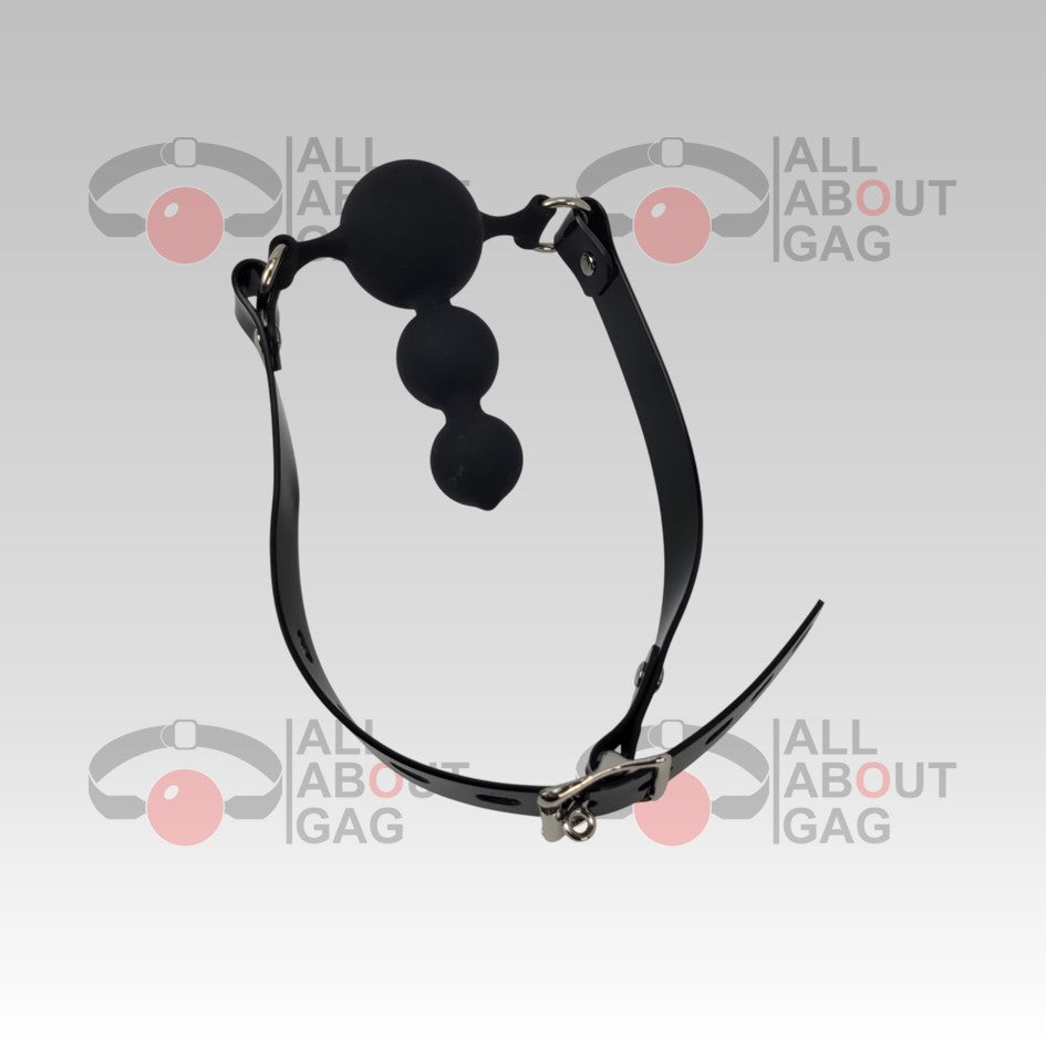 Dildo ballgag Silicon PVC Black strap Lockable – Display Model (Photo Sample) – Used