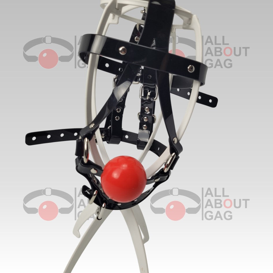 13 in 1 Harness ballgag in black PVC strap Y Strap version