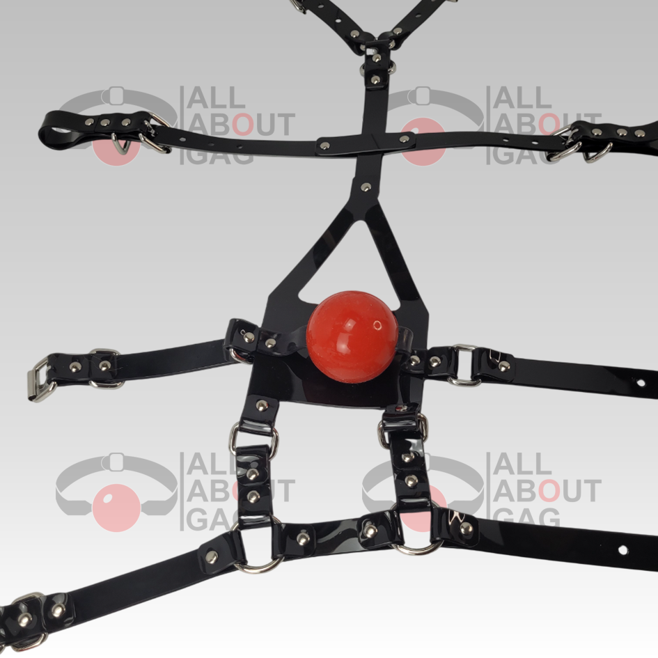 Black muzzle ballgag with PVC strap Type 2