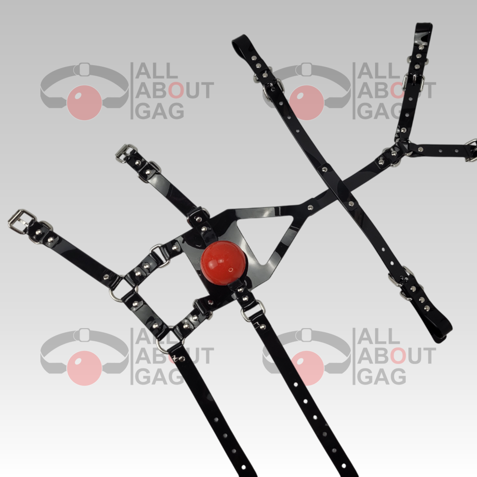 Black muzzle ballgag with PVC strap Type 2