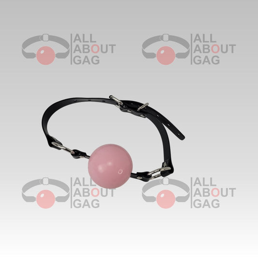 Huge (56 mm) Pink silicon ball gag with PVC strap - Display Model (Photo Sample) – Used