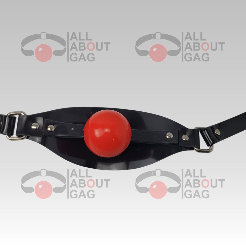Ball Gag Silicone Panel Gag Type 2 in black PVC Ultra comfort