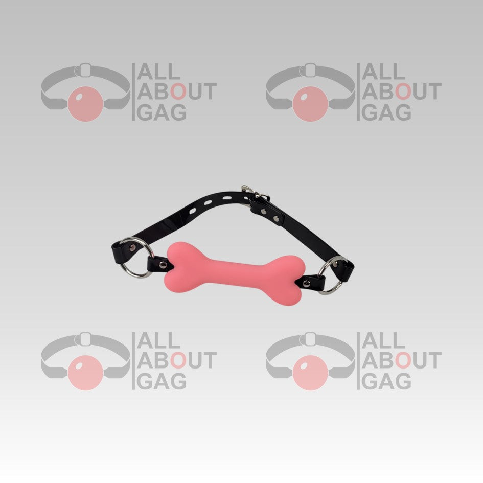 Pink bone gag with PVC strap -Lockable - Display Model (Photo Sample) – Used