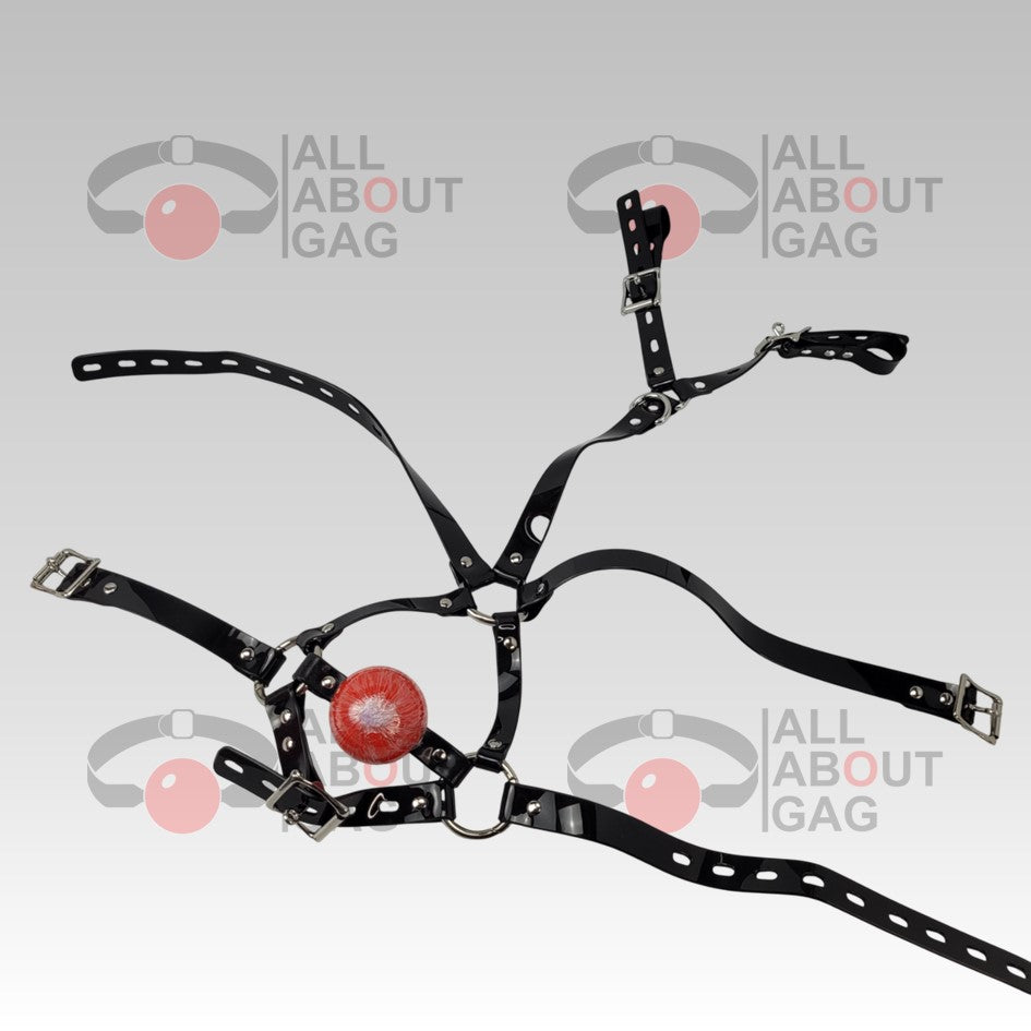 13 in 1 Harness ballgag in black PVC strap -Lockable – Unclamed order