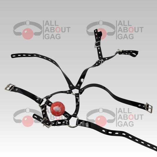 13 in 1 Harness ballgag in black PVC strap -Lockable – Unclamed order